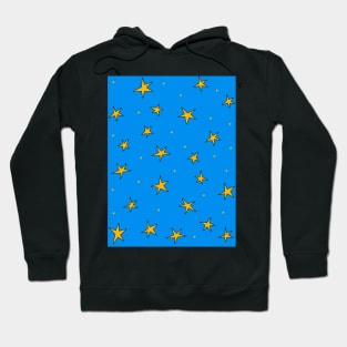 Stars in the night sky - brilliant sky blue Hoodie